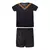Kit infantil do Athletico Paranaense III 24/25, composto por camiseta preta com detalhes em dourado e shorts pretos.