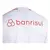 Costas da camisa branca do Internacional II 24/25, com detalhes em vermelho e logo do patrocinador Banrisul.