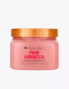 esfoliante de açúcar de karité de hibisco rosa