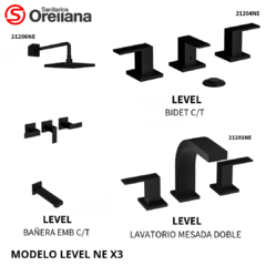 COMBO X3 LEVEL LAV+BIDET+ BAÑERA EMB C/T 21206NE -21204NE-21201NE