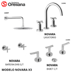 COMBO X3 NOVARA LAV+BIDET+ BAÑERA EMB S/T 21007-21001-21004