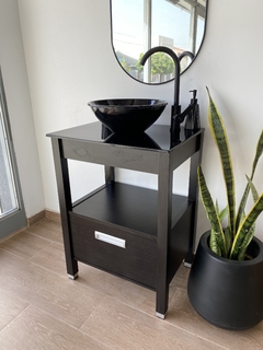 PLACA MARMOL SINTÉTICO NEGRA 60CM - comprar online