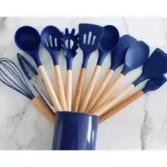 Kit 12 conjunto de utensílios Silicone Cozinha Colher escumadeira concha escuma - loja online
