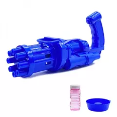 Imagem do Brinquedos Máquina Automática Infantil Gatling De Bolhas De Sabão Com Refil D