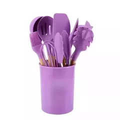 Kit 12 conjunto de utensílios Silicone Cozinha Colher escumadeira concha escuma