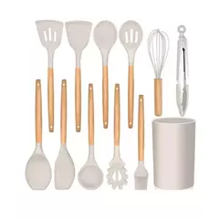 Kit 12 conjunto de utensílios Silicone Cozinha Colher escumadeira concha escuma na internet