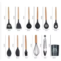 Kit 12 conjunto de utensílios Silicone Cozinha Colher escumadeira concha escuma - loja online
