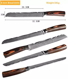 Profissional japonês chef faca facas de cozinha santoku corte simples pão carn - loja online