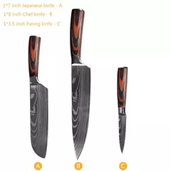 Profissional japonês chef faca facas de cozinha santoku corte simples pão carn - comprar online