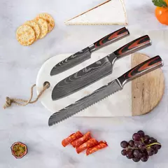 Profissional japonês chef faca facas de cozinha santoku corte simples pão carn