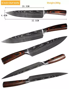 Profissional japonês chef faca facas de cozinha santoku corte simples pão carn - comprar online