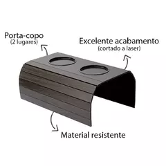 Porta Copo Copos Taça Sofá Esteira Bandeja Braço Flexível De MDF na internet