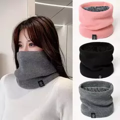 Moda feminina cachecol de malha sólida cashmere como inverno snood cachecóis - comprar online