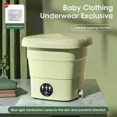 Mini máquina de lavar roupa dobrável com secador, balde, meias, limpeza de rou - Estrela Alfa