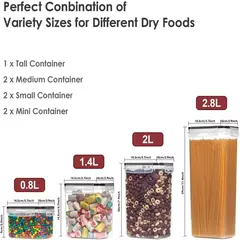 Conjunto de recipientes de alimentos para cozinha, 7 peças, sem BPA
