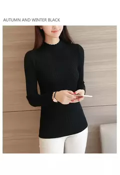 Camisola de manga longa de malha pullovers listra feminina - comprar online