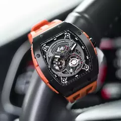 TSAR BOMBA Mens Automatic Watches Luxury Mechanical Wristwatch Sapphire Glass Clock Water Resistant Tonneau watch for Men - loja online