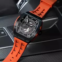 TSAR BOMBA Mens Automatic Watches Luxury Mechanical Wristwatch Sapphire Glass Clock Water Resistant Tonneau watch for Men - Estrela Alfa