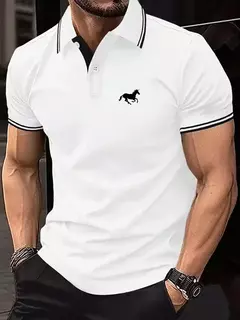 Nova camiseta masculina clássico de manga curta camisa polo - loja online