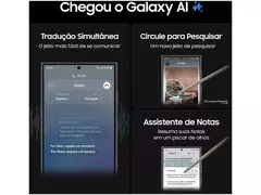 Smartphone Samsung Galaxy S24 Ultra 6,8&quot; Galaxy AI 256GB Titânio Cinza 5G na internet