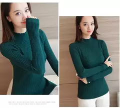 Camisola de manga longa de malha pullovers listra feminina - Estrela Alfa