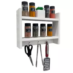 Porta Temperos para Cozinha 25 x 30cm Branco - Estrela Alfa