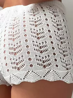 Biquíni de malha com cintura aberta e cordão oco shorts femininos