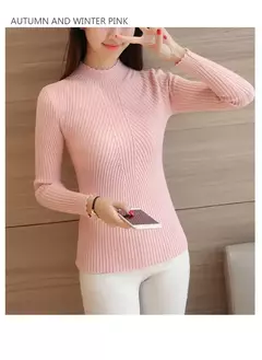Camisola de manga longa de malha pullovers listra feminina - Estrela Alfa