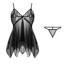 Suspensórios de tule requintados femininos lencerias renda com decote em v roupa interior semi-transparente - Estrela Alfa