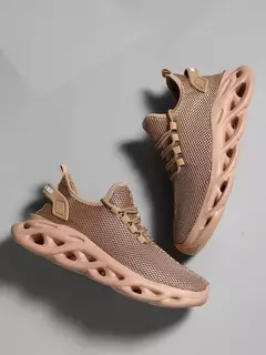 Homens esportes corrida preto sapatos de corrida tênis casual marrom ao ar livre