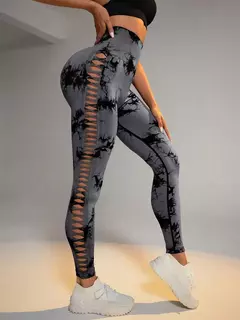 Leggings sem costura tie-dye para mulheres - Estrela Alfa