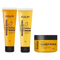 Kit c/ 3 Itens Esfoliante, Hidratante e Sabonete Corpo e Rosto Manga Rosa Porán - loja online