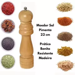 Kit 2 Moedores Pimenta Sal Temperos de Madeira Manual 22cm - loja online