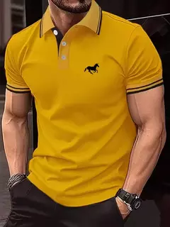Nova camiseta masculina clássico de manga curta camisa polo - loja online