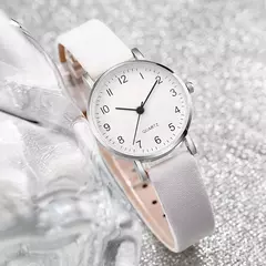 6 peças/conjunto Moda Feminina Relógio de Quartzo Pulseira de Couro Analógico - loja online