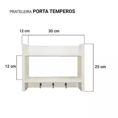 Porta Temperos para Cozinha 25 x 30cm Branco - loja online