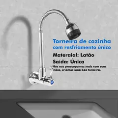 Torneira Gourmet Flexível de Parede METAL Inox Cozinha gourmet na internet