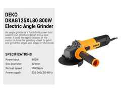 DEKO Nova Rectificadora Elétrica de Ângulo 115mm 800W 11000rpm Metal - Estrela Alfa