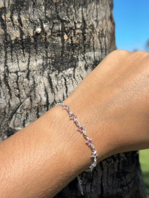 Pulseira Estrelas Rosas
