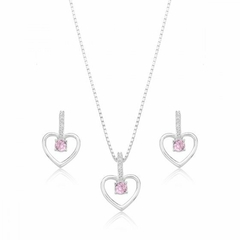 Conjunto Coração com Pedras - comprar online
