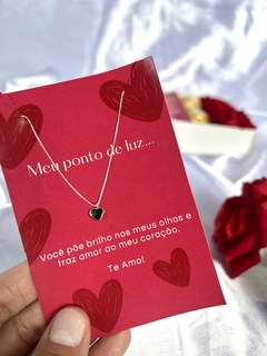 Colar Ponto de Luz Esmeralda - Bellas Pratas