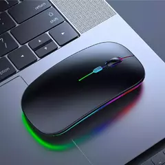 Mouse Inalámbrico Recargable con Luz RGB