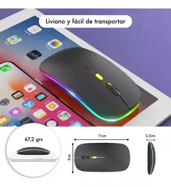 Imagen de Mouse Inalámbrico Recargable con Luz RGB