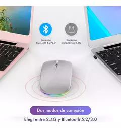 Mouse Inalámbrico Recargable con Luz RGB - Cg.tecno