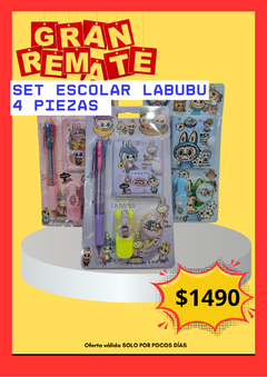 SET ESCOLAR LABUBU 4 PIEZAS