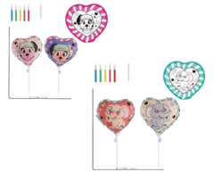 DOCENA DE GLOBOS PARA PINTAR DIFERENTES DISEÑOS INCLUYE PEDESTAL Y PLUMONES - comprar online