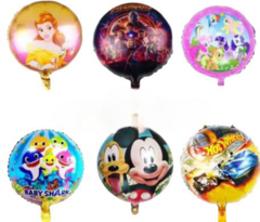 DOCENA GLOBOS 45 CM DISNEY CON VARILLAS - Distribuidora y comercializadora Villagrán y Palma SpA 