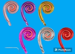 DOCENA GLOBOS ESPIRAL VARIEDAD COLORES 45 CM S/V