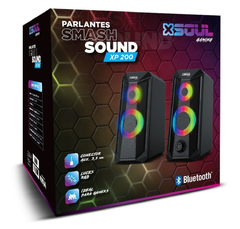 Parlante Gamer Luz Led Bluetooth Y Cable Pc Notebook Celular Color Negro - comprar online