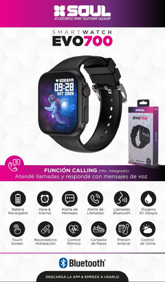 Smartwatch Soul Evo 700 Classic Funcion Llamada Microfono Malla Negro - comprar online